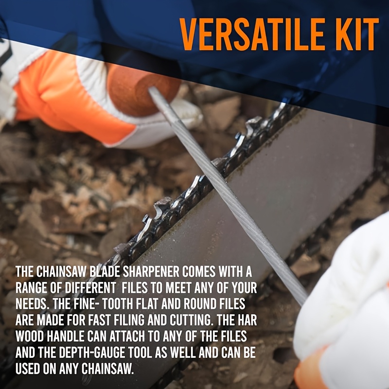 Professional Chainsaw Sharpening Kit Piece Portable File Set with Guide & Handle