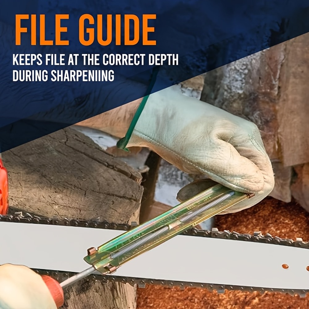 Professional Chainsaw Sharpening Kit Piece Portable File Set with Guide & Handle