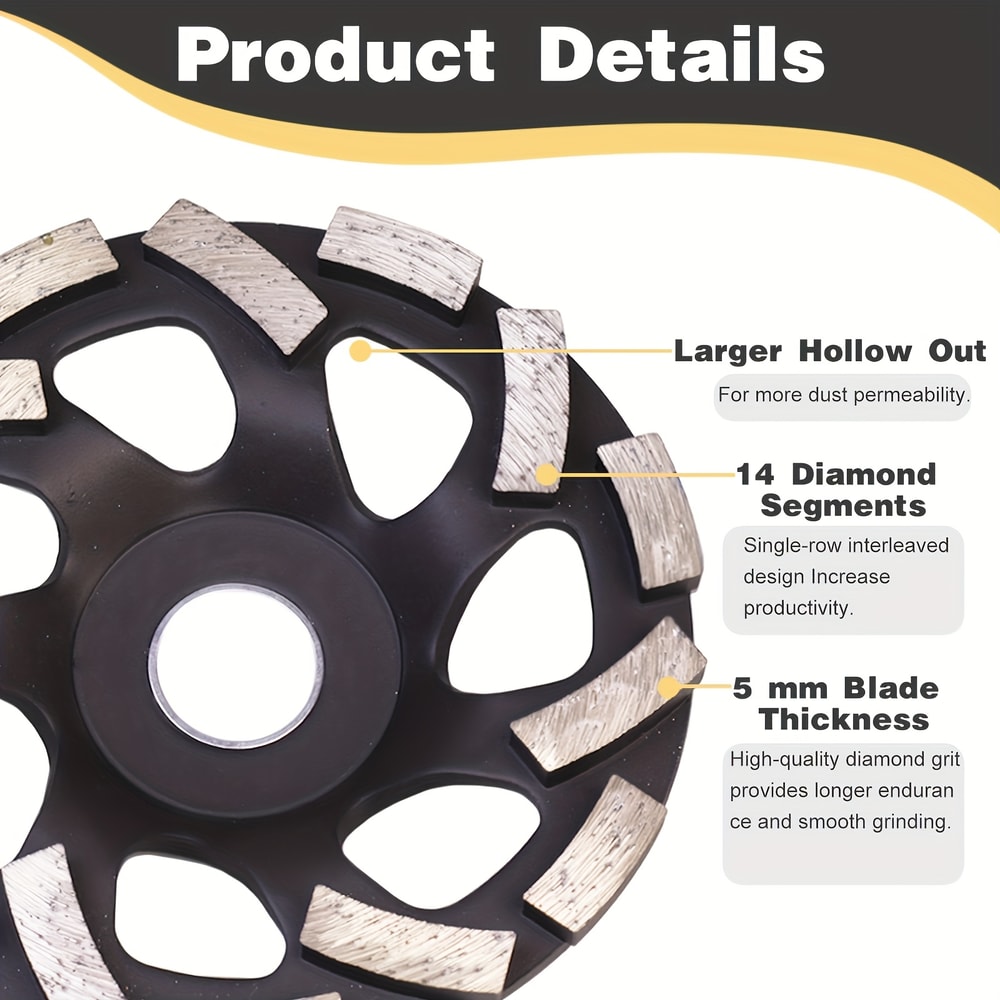 Inch Diamond Cup Wheel Concrete Grinding Wheel for Paint and Epoxy Removal