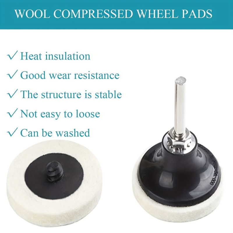 Inch Wool Felt Polishing Pads Roll Lock Glass Buffing Wheel Set