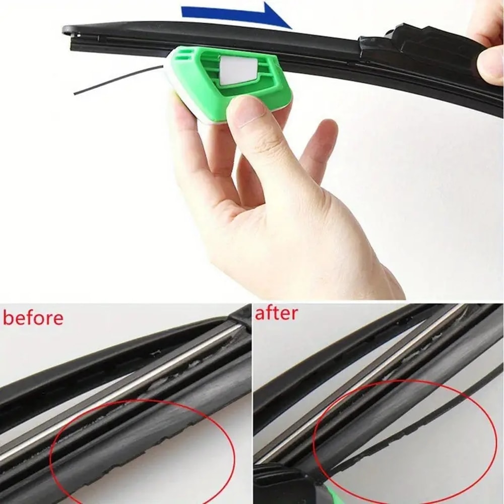 Universal Wiper Blade Repair Tool Windshield Rubber Restorer & Cutter for Clear, Streak Free Driving