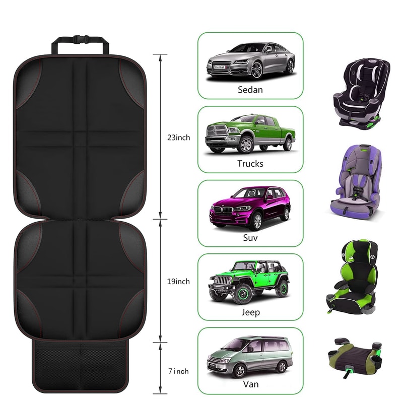 Universal Car Seat Protector for Kids with Kick Mat Waterproof Back Seat Cover