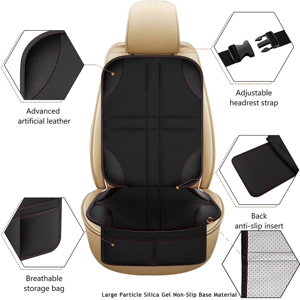 Universal Car Seat Protector for Kids with Kick Mat Waterproof Back Seat Cover