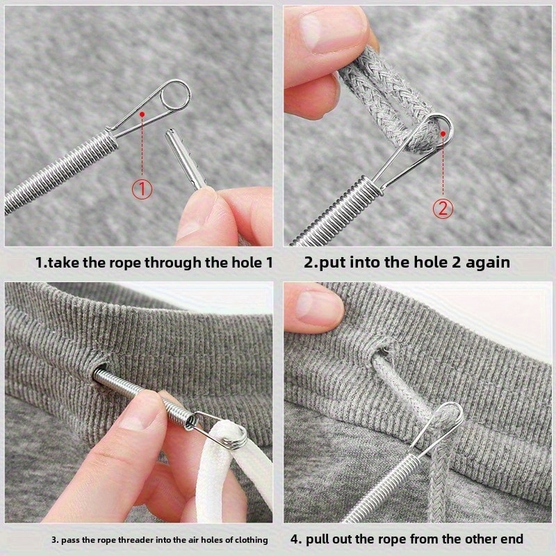 Flexible Drawstring Threader Tool for Sewing Elastic Cord and Hoodie Strings