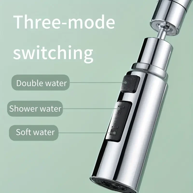 Mode Anti Splash Faucet Extender With Filter Kitchen Sprayer Head Water Saver 3