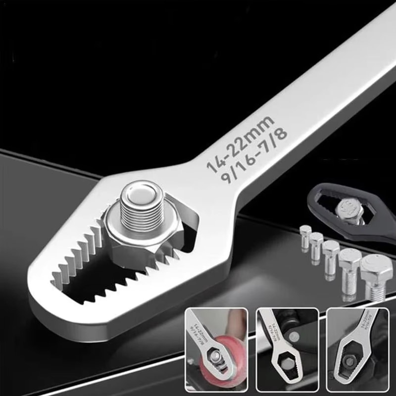 Universal Adjustable Grip Wrench Self Tightening Multi Size Spanner Tool
