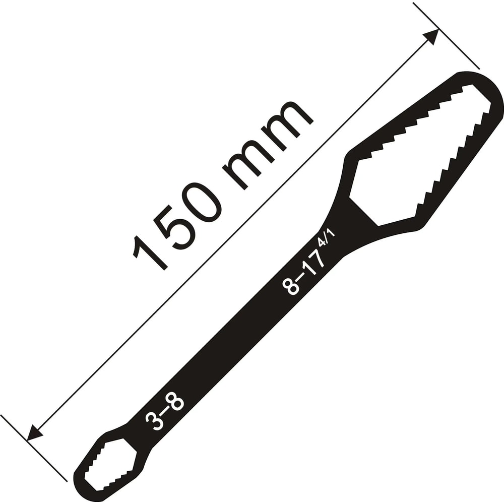 Universal Adjustable Grip Wrench Self Tightening Multi Size Spanner Tool