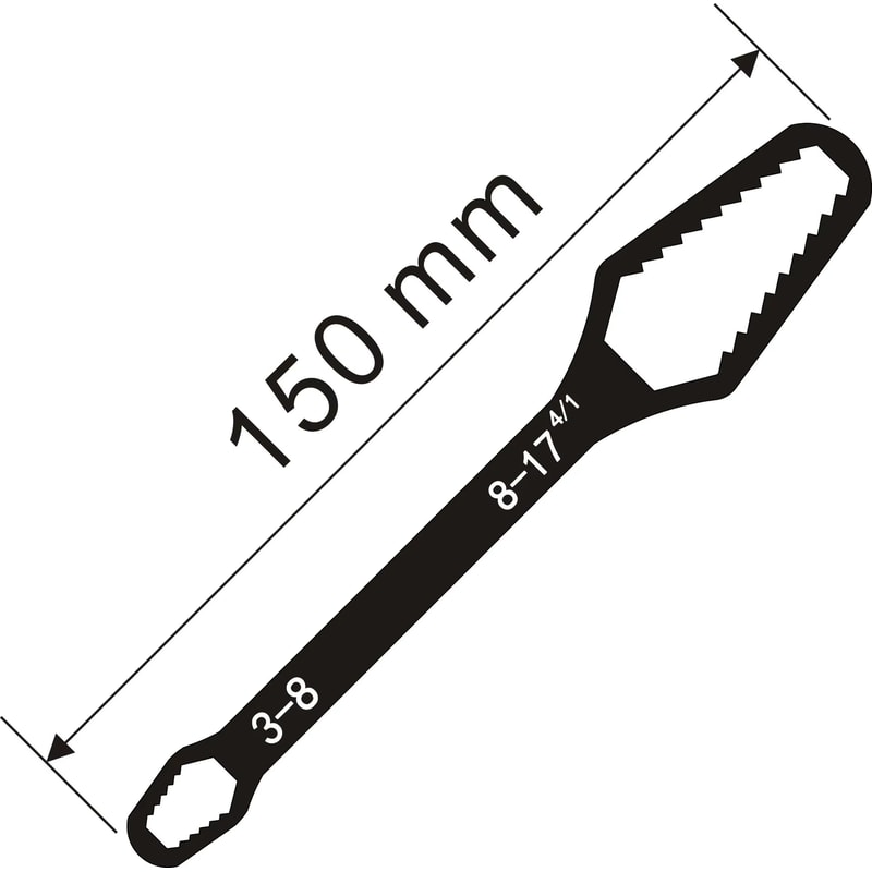 Universal Adjustable Grip Wrench Self Tightening Multi Size Spanner Tool