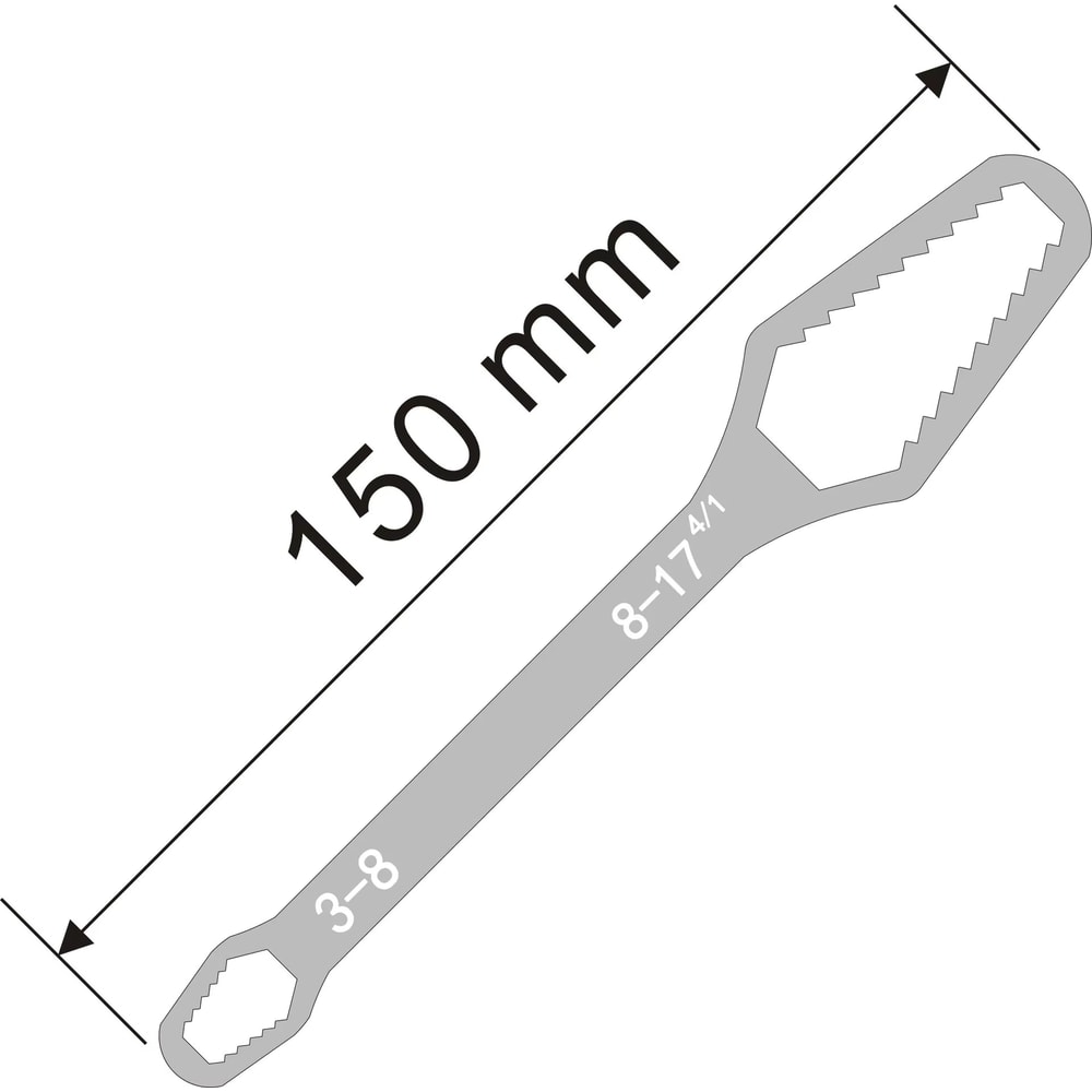 Universal Adjustable Grip Wrench Self Tightening Multi Size Spanner Tool