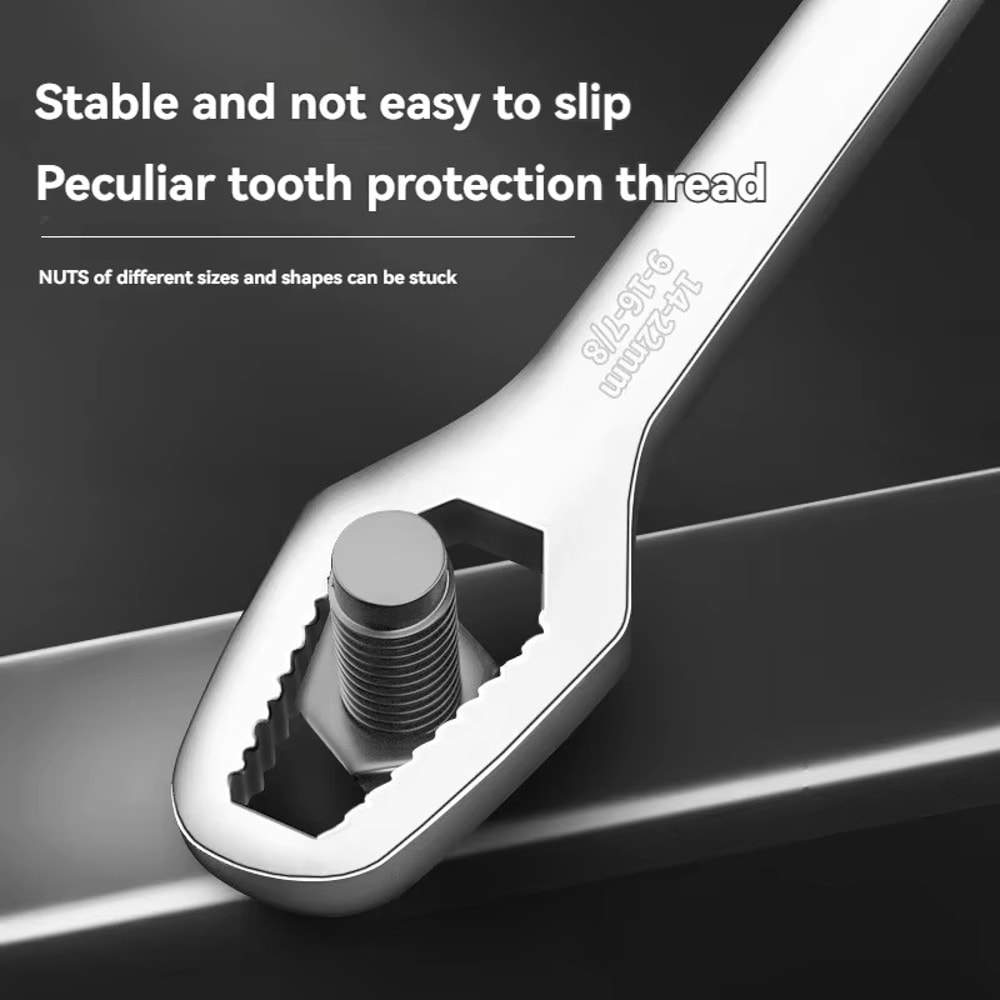 Universal Adjustable Grip Wrench Self Tightening Multi Size Spanner Tool