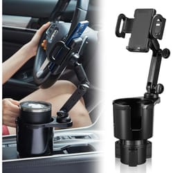 cup holder phone mount for car rotating long arm adjustable smartphone holder