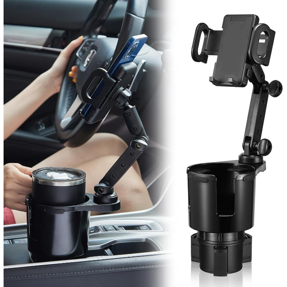 Cup Holder Phone Mount for Car Rotating Long Arm Adjustable Smartphone Holder