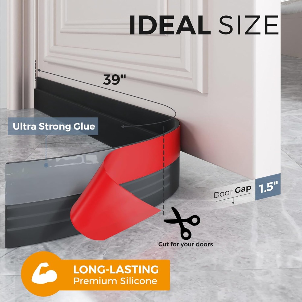 SilentSeal Door Draft Stopper Weather Stripping Sweep Guard