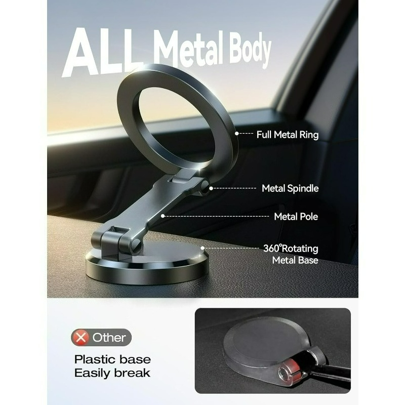 Magnetic Car Phone Holder Metal Mount for iPhone Dashboard Air Vent