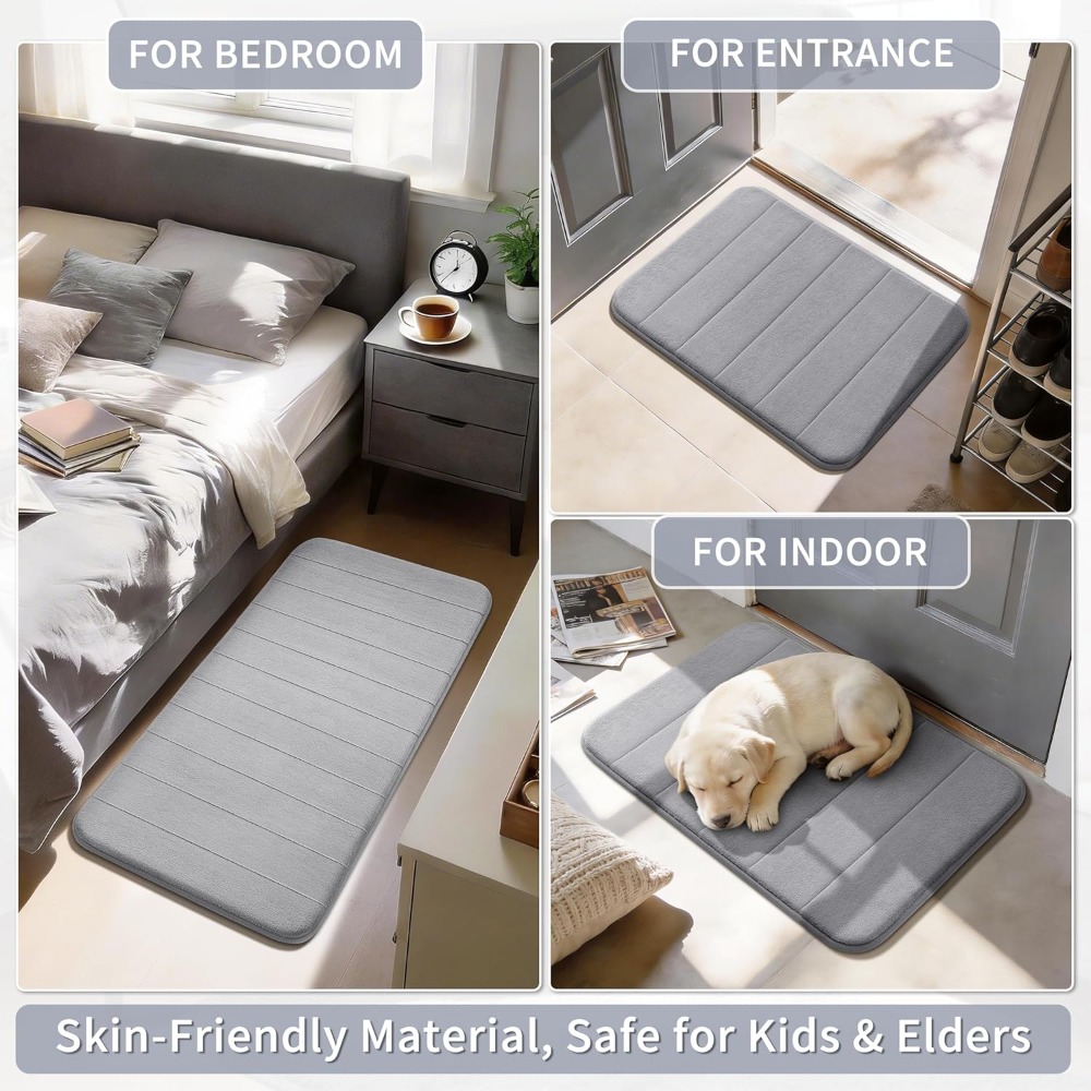 CloudStep Memory Foam Bath Mat Non Slip Quick Dry Bathroom Rug