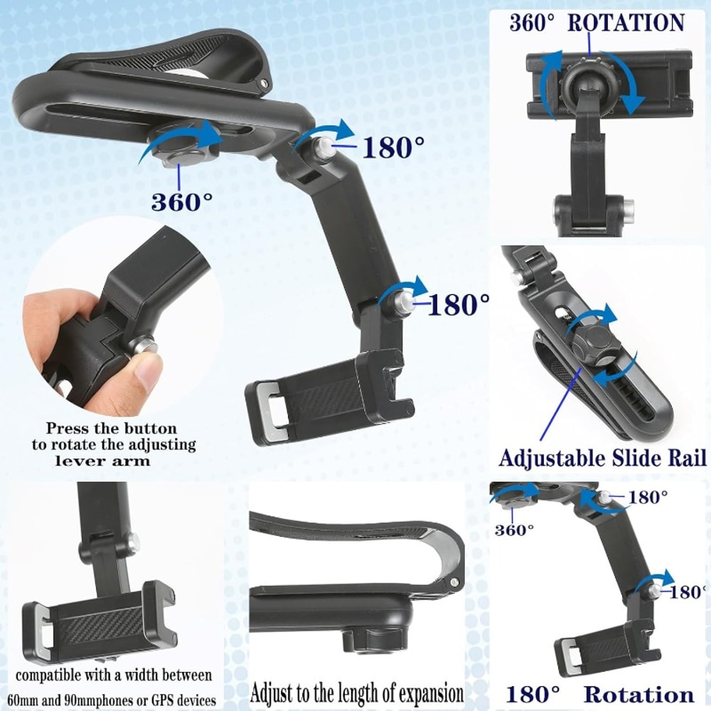 Rotatable Car Sun Visor Phone Holder Foldable Clip Mount for Safe Driving