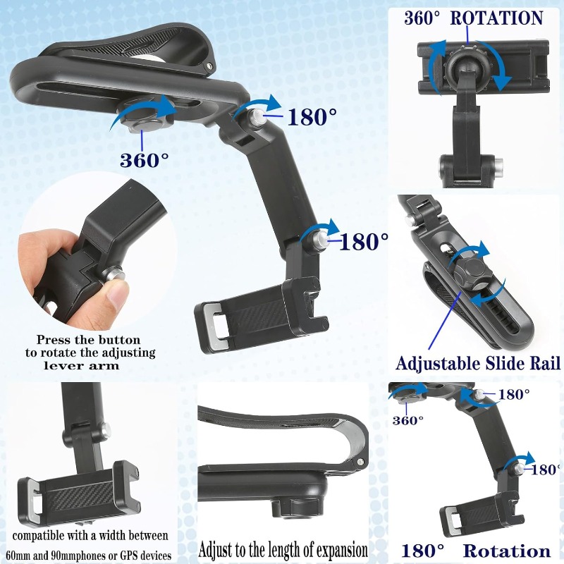 Rotatable Car Sun Visor Phone Holder Foldable Clip Mount for Safe Driving