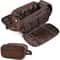 Waterproof Leather Travel Toiletry Bag for Men Compact Dopp Kit Organizer for Grooming Essentials