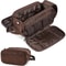 Waterproof Leather Travel Toiletry Bag for Men Compact Dopp Kit Organizer for Grooming Essentials