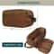 Waterproof Leather Travel Toiletry Bag for Men Compact Dopp Kit Organizer for Grooming Essentials