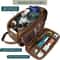 Waterproof Leather Travel Toiletry Bag for Men Compact Dopp Kit Organizer for Grooming Essentials