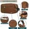 Waterproof Leather Travel Toiletry Bag for Men Compact Dopp Kit Organizer for Grooming Essentials
