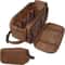 Waterproof Leather Travel Toiletry Bag for Men Compact Dopp Kit Organizer for Grooming Essentials
