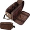 Waterproof Leather Travel Toiletry Bag for Men Compact Dopp Kit Organizer for Grooming Essentials