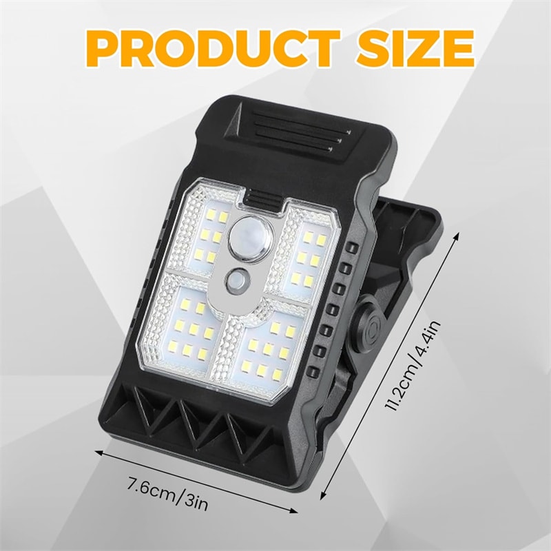 Solar Motion Sensor Clip On Lights Waterproof Outdoor Security LED