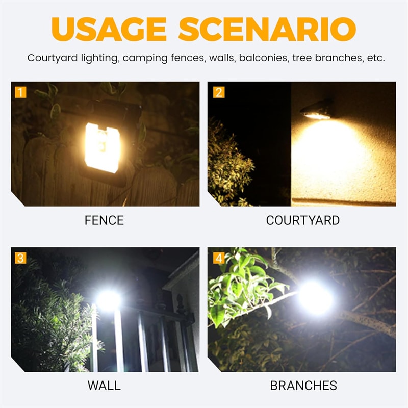 Solar Motion Sensor Clip On Lights Waterproof Outdoor Security LED