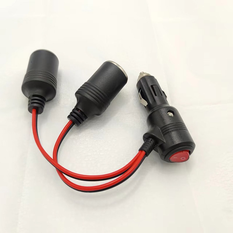 Dual Socket Car Power Splitter Adapter with Switch for GPS Phone Charger Dash Cam