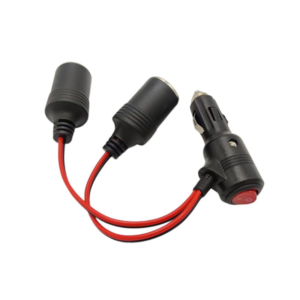 Dual Socket Car Power Splitter Adapter with Switch for GPS Phone Charger Dash Cam