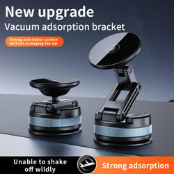magnetic car phone mount with vacuum suction foldable extendable holder for dashboard & windshield
