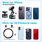 Magnetic Car Phone Mount with Vacuum Suction Foldable Extendable Holder for Dashboard & Windshield