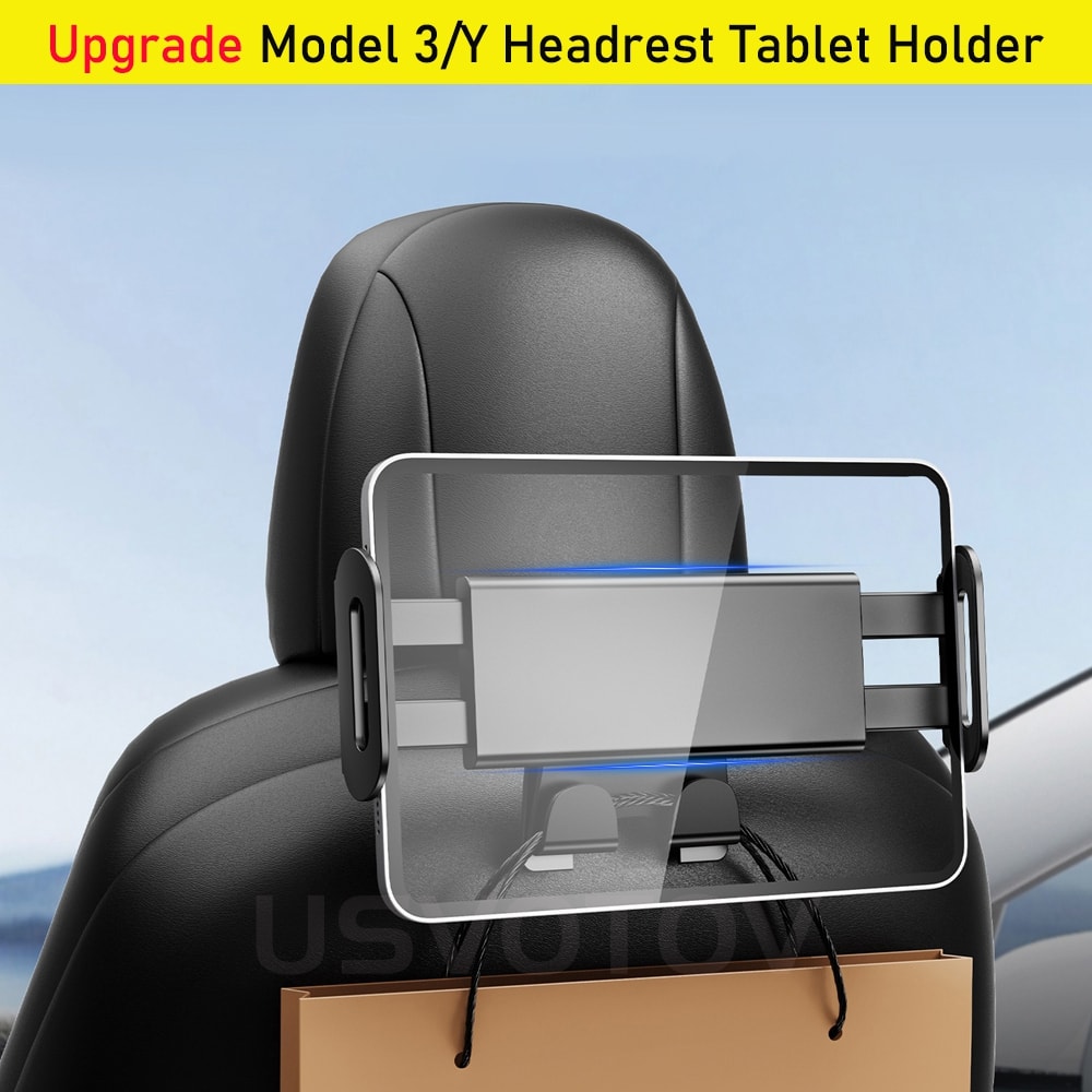 Tesla Back Seat Phone Holder Rotating Tablet Mount with Hooks for Model
