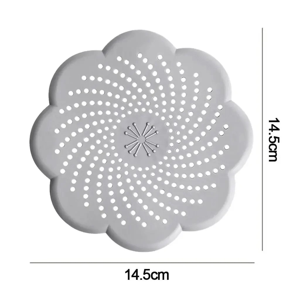 Flower Silicone Drain Hair Catcher Strainer Cover For Sink And Shower 1