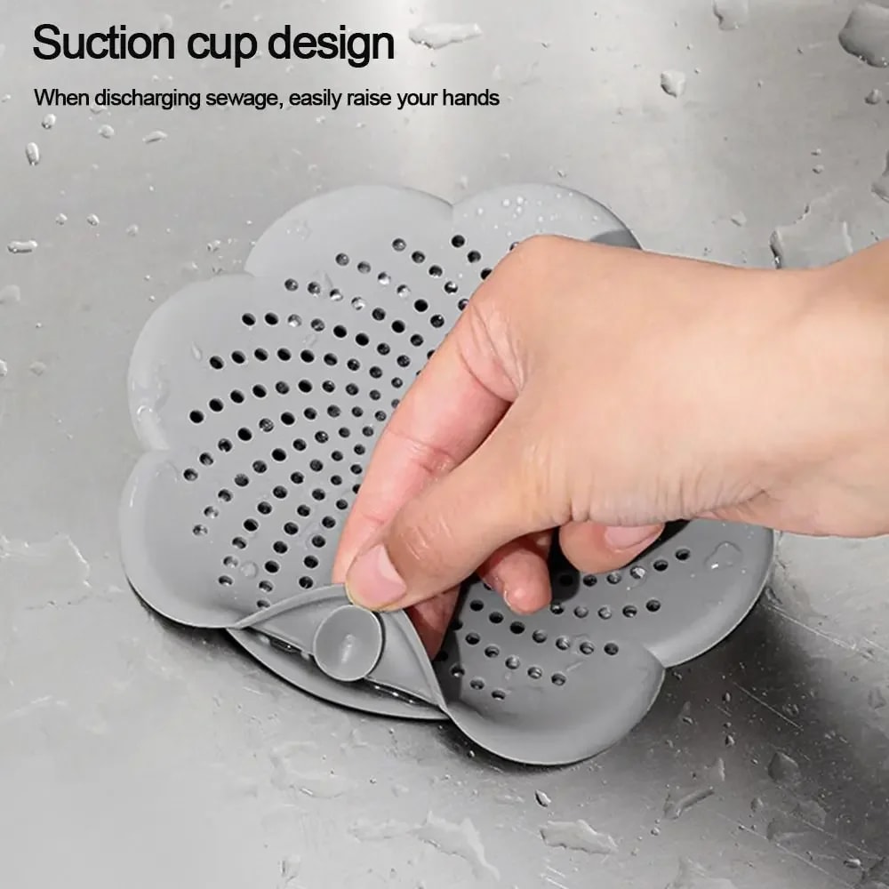 Flower Silicone Drain Hair Catcher Strainer Cover For Sink And Shower 4