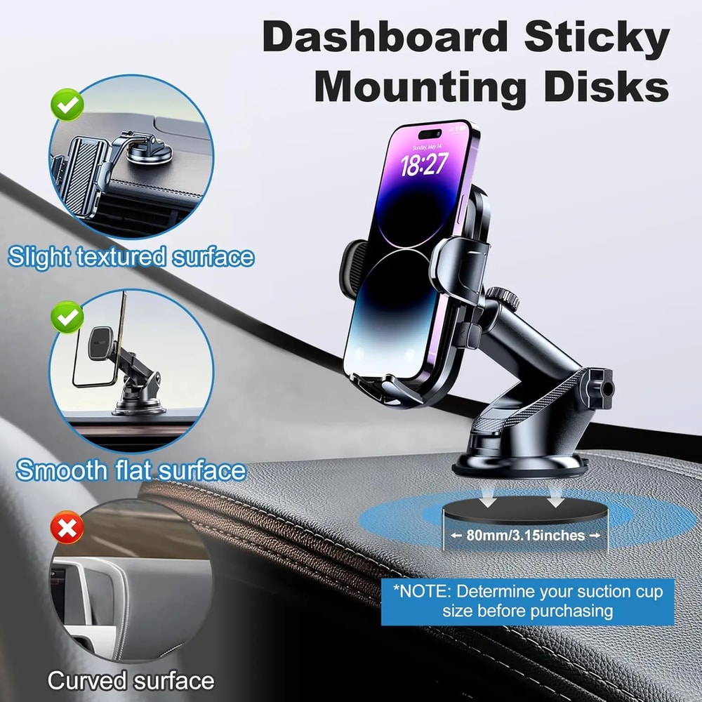 Universal Car Dashboard Mount Pad 80mm Non Slip Base For GPS Phone Holder 2