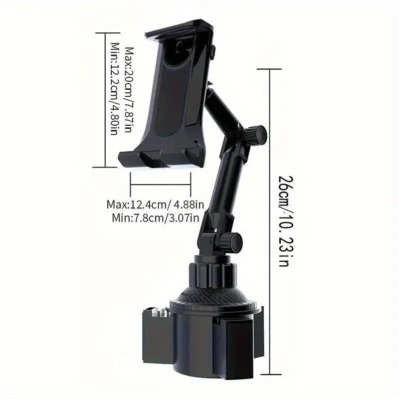 Universal Car Cup Holder Phone & Tablet Mount with Expandable Base and Rotation