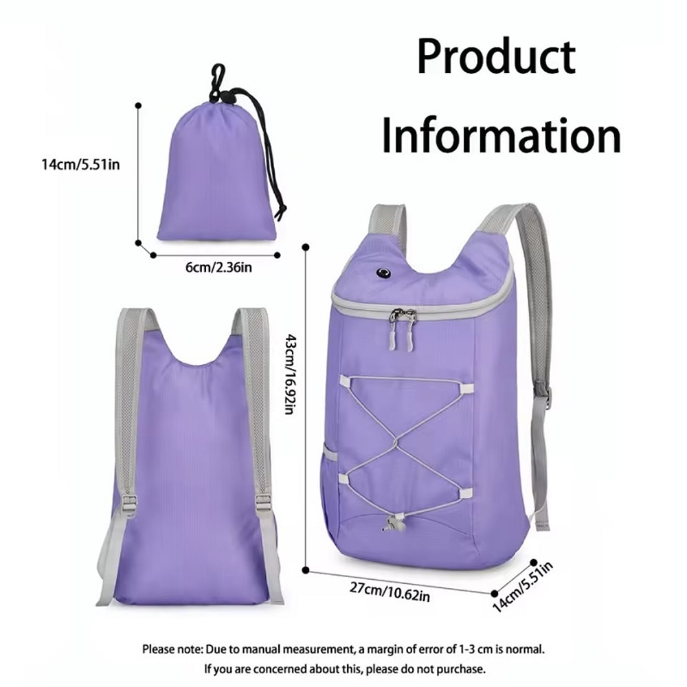 Foldable Lightweight Travel Backpack Water Resistant Large Capacity Hiking Daypack