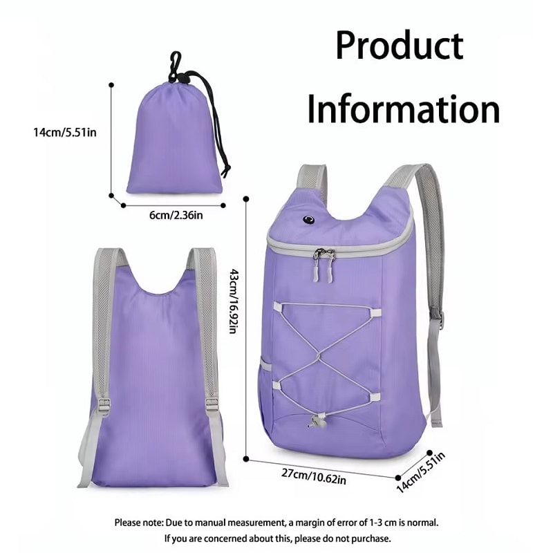 Foldable Lightweight Travel Backpack Water Resistant Large Capacity Hiking Daypack