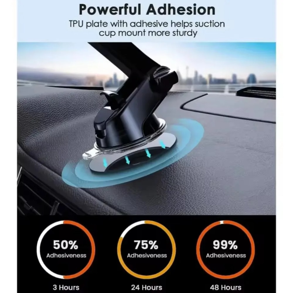 Universal Car Phone Mount Suction Cup Dashboard Pad for Secure Hands Free Driving