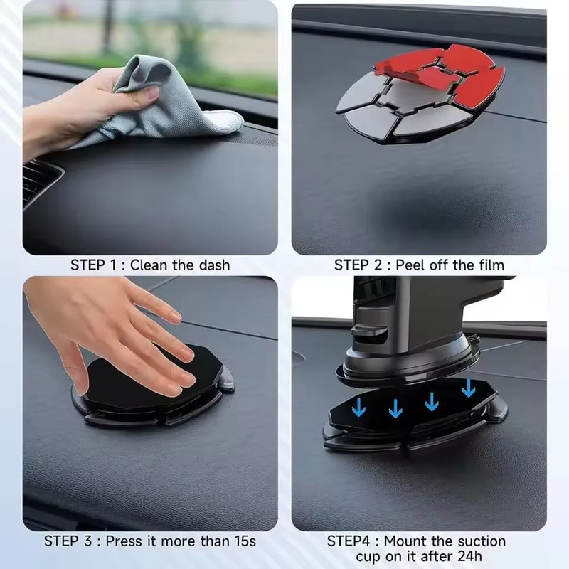 Universal Car Phone Mount Suction Cup Dashboard Pad for Secure Hands Free Driving