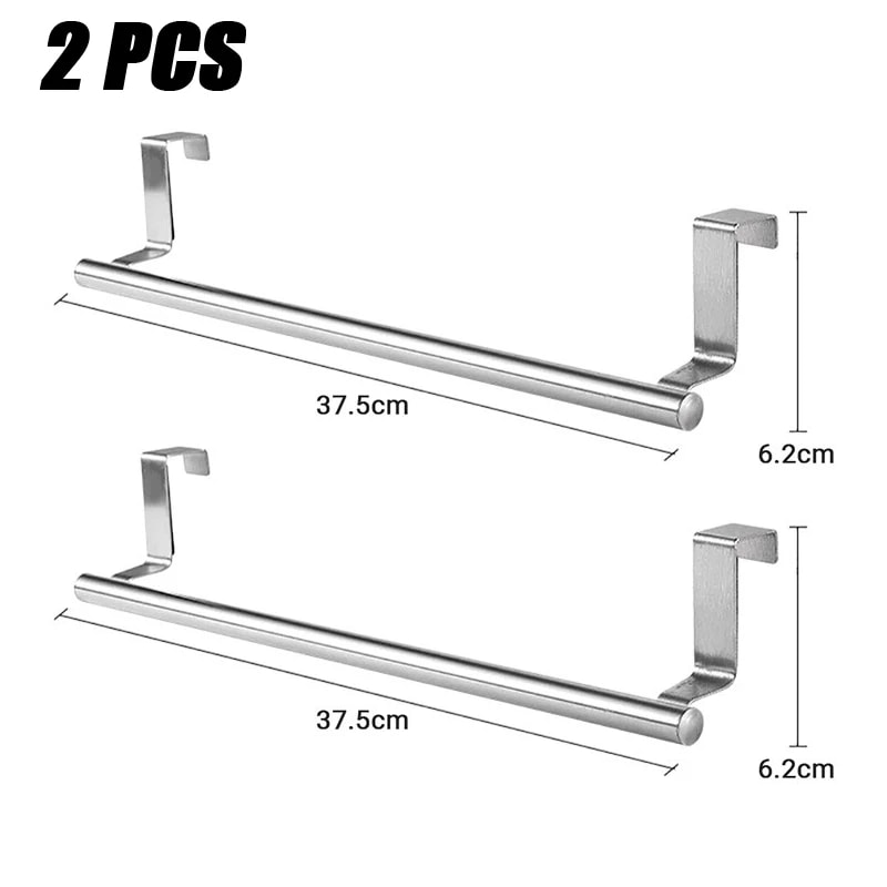 Stainless Steel Cabinet Towel Bar Rack Over Door Holder For Kitchen Bathroom Storage 7