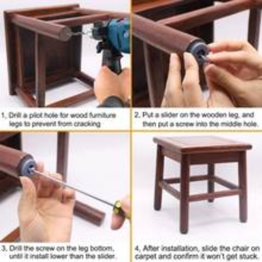 Heavy Duty Anti Slip Furniture Pads with Screws Silent Floor Protectors for Chairs, Beds & Sofas