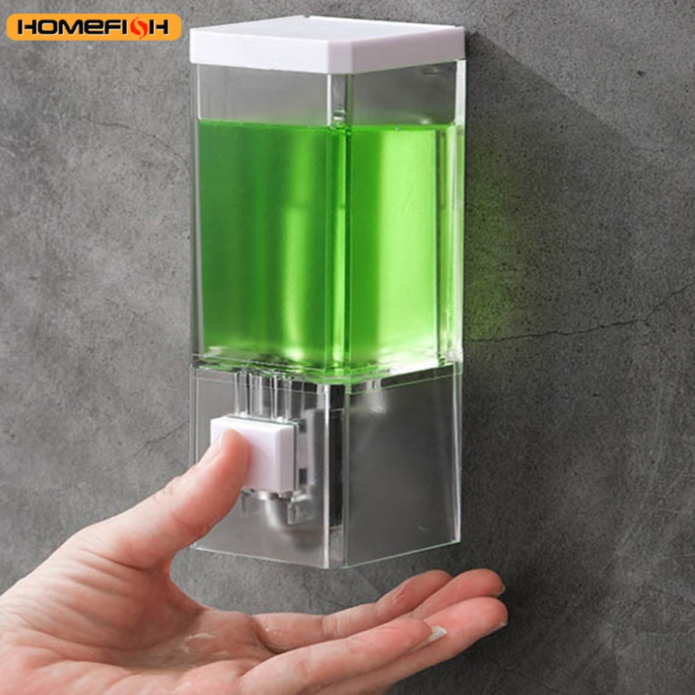 Wall Mounted Soap Dispenser Manual Press Drill Free Bathroom Dispenser
