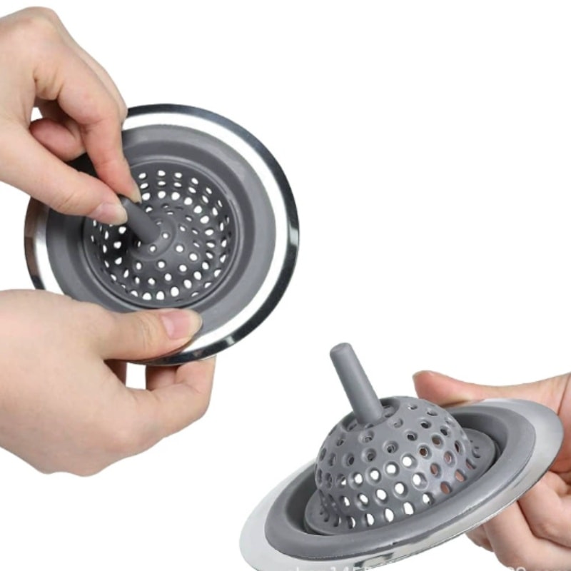 Silicone Sink Drain Filter Catcher Hair and Food Strainer for Kitchen and Bathroom