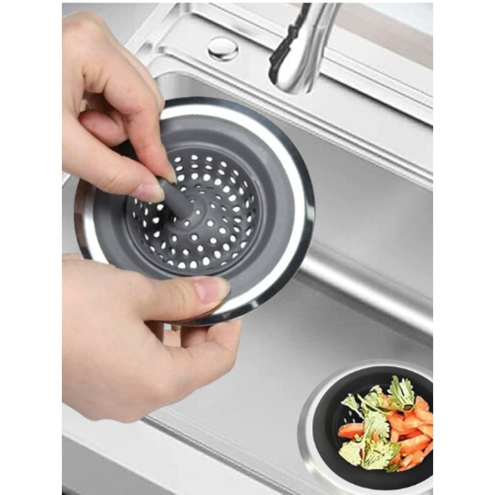 Silicone Sink Drain Filter Catcher Hair and Food Strainer for Kitchen and Bathroom