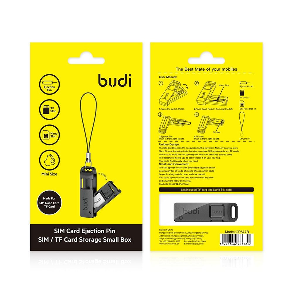 Multi Function SIM Card Holder Case with Ejector Tool & Lanyard Portable Storage Box