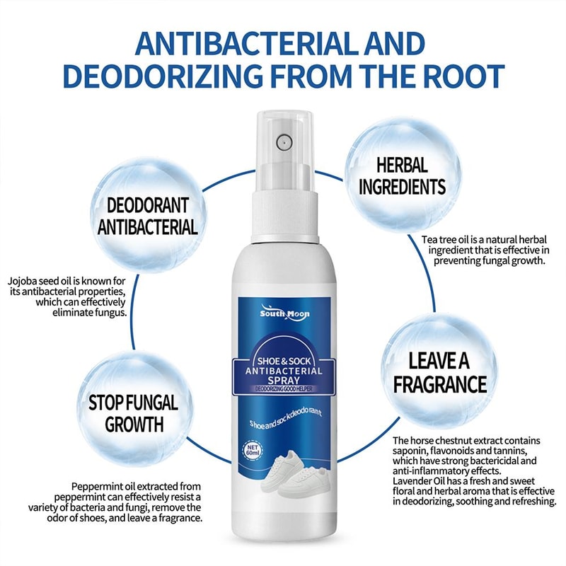 Advanced Foot Odor Spray Shoe Deodorizer Anti Sweat Foot Care Solution 1